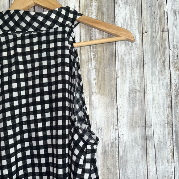 NWT Banana Republic Gingham PRINT BOW NECK HALTER TOP - Picture 4 of 9